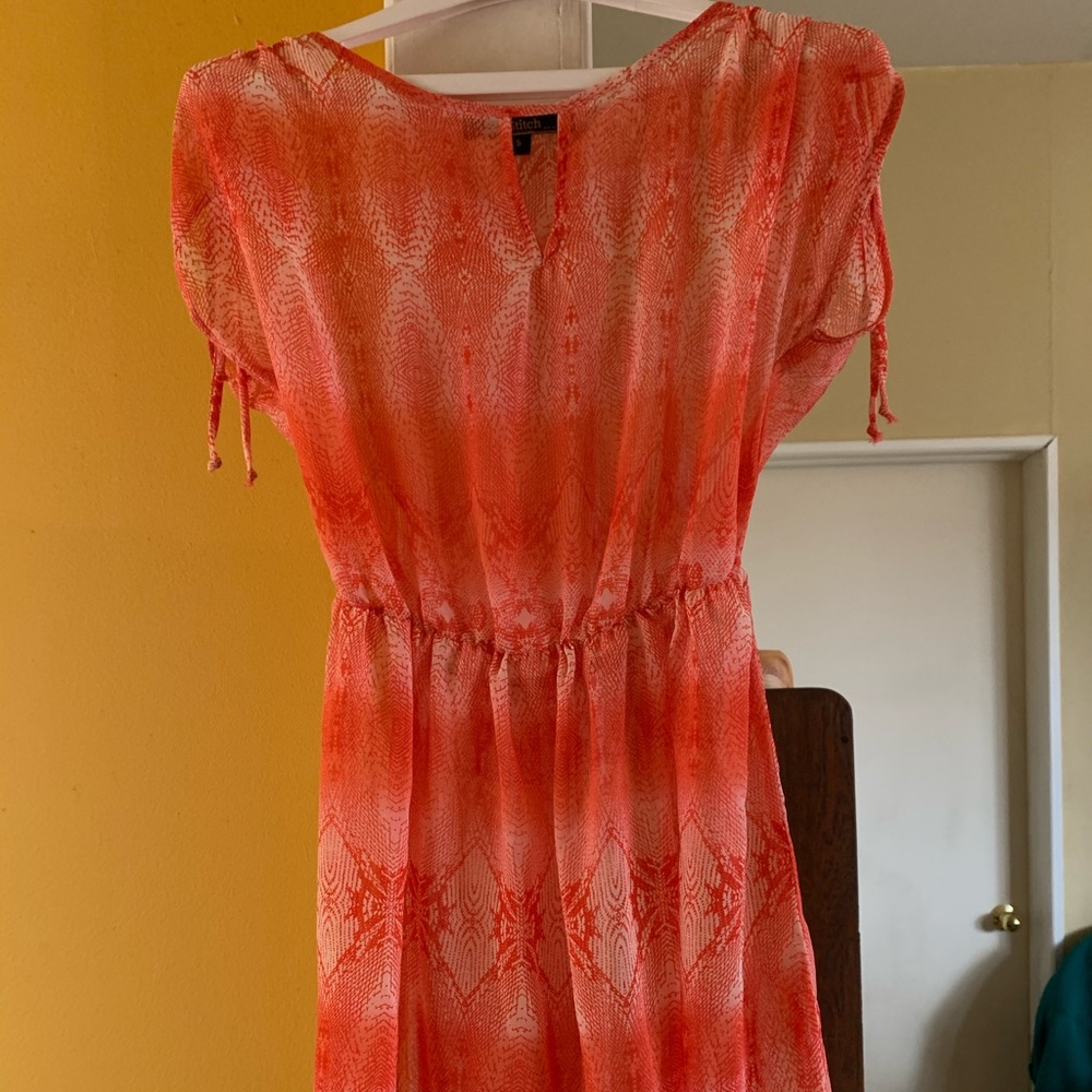 LOVE STITCH🧡Sheer Coral Beach Cover Up